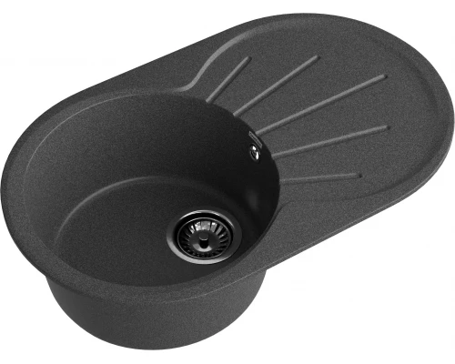GRANFEST Мойка композит RONDO GF-R--750L  чаша с крылом 750*460мм графит арт.GF-