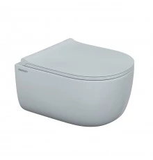 Унитаз подвесной EGO Real Rimless, сиденье дюропласт Toma Slim SO, микролифт, быстросъем, белый, BER