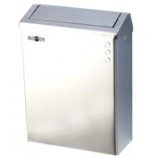 Контейнер для мусора настенный из нержавеющей стали глянцевый 23 л. С крышкой и замком