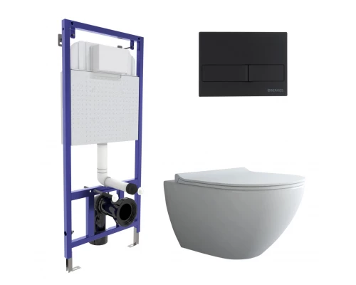 Комплект: инсталляция NOVUM, кнопка L5, унитаз PUMA XL Rimless, сиденье дюропласт Toma Slim SO, BERG