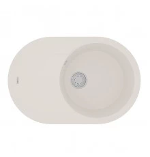 Кухонная мойка Lemark LACHA 760 врезная овальная с крылом из кварцгранита, Жасмин 