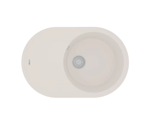 Кухонная мойка Lemark LACHA 760 врезная овальная с крылом из кварцгранита, Жасмин 