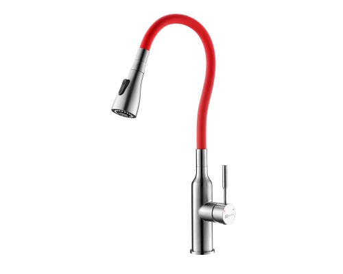 Expert Смеситель для кухни, гиб.излив 203мм, р/ОД, матовый/красный, LM, LM5082S-Red