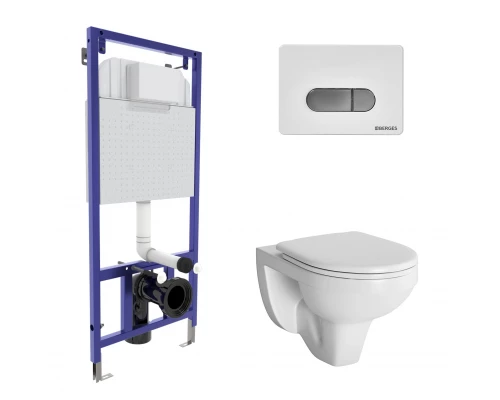 Комплект для монтажа подвесного унитаза GAMMA: инсталляция NOVUM525, кнопка D7, унитаз  с сиденьем G