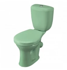Унитаз-компакт Виктория косой выпуск, н/п., кноп. арматурой и сиденьем полипропилен, салатовый SANTE