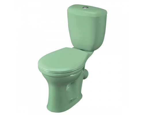 Унитаз-компакт Виктория косой выпуск, н/п., кноп. арматурой и сиденьем полипропилен, салатовый SANTE