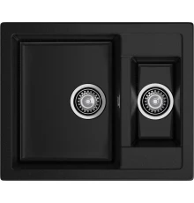 GRANFEST Мойка композит QUADRO GF-Q--610K 1.5-чаши. 610*500мм  черный арт.GF-