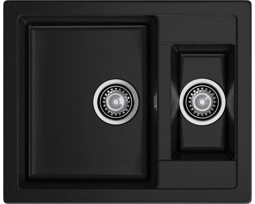GRANFEST Мойка композит QUADRO GF-Q--610K 1.5-чаши. 610*500мм  черный арт.GF-