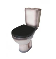 СОЛО Унитаз-компакт горизонт. вып., 2-х режим. арм. "Уклад", сид. полипр. "Уклад", черный, ROSA