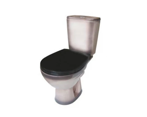 СОЛО Унитаз-компакт горизонт. вып., 2-х режим. арм. "Уклад", сид. полипр. "Уклад", черный, ROSA