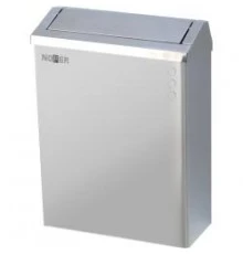 Контейнер для мусора настенный из нержавеющей стали матовый 23 л. С крышкой