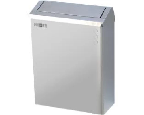 Контейнер для мусора настенный из нержавеющей стали матовый 23 л. С крышкой