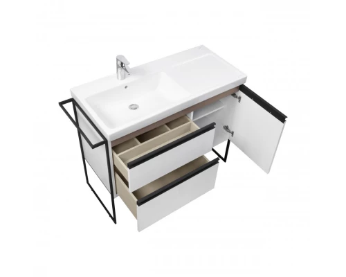 DOMI Тумба под раковину Gap Plus 100, 2 ящ., 1 дв., белый глянец, левая, ROCA