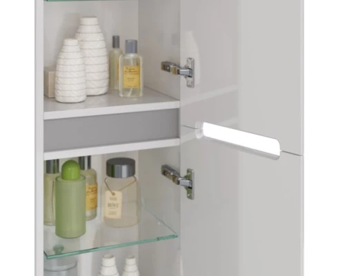 Пенал Lemark BUNO 35 см подвесной/напольный, 2-х дверный, открывание лев/прав, цвет планки: Серый, ц