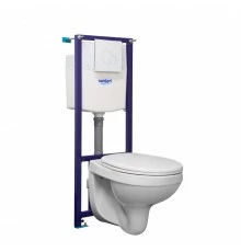 Пэк Альфа комфорт (подвес. унитаз с сид.полипр.SC, инсталляция, белая панельSANTERI