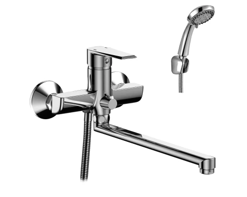 RS28 Смеситель для ванны, плоск.пов.излив 350мм, р/ОД, хром, ROS, RS28-33