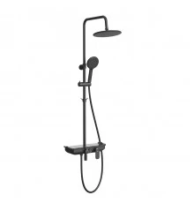 Tropic Смеситель для ванны-душа, пов.аэратор верх.лейка'Троп.дождь',р/ОД,черный,LM,LM7012BL