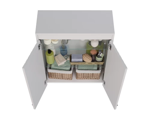 Шкаф Lemark ROMANCE 60 см подвесной, 2-х дверный, цвет корпуса, фасада: Белый глянец