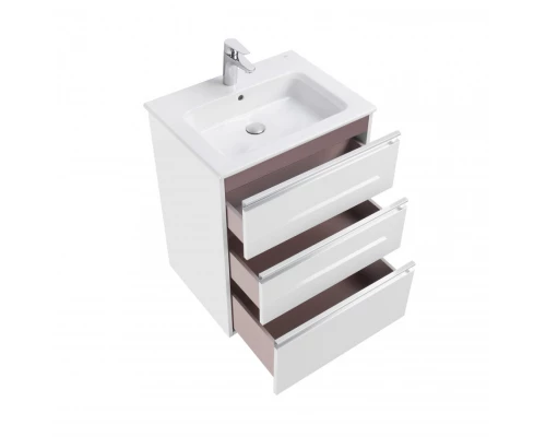 GAP Тумба под раковину GAP 60, белый глянец, 3 ящ., ROCA