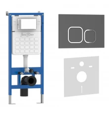 Комплект 2в1 IBERICA BLANCA инсталляция SILENCIO, кнопка смыва ESTI-Q серый матовый (IB001.837)