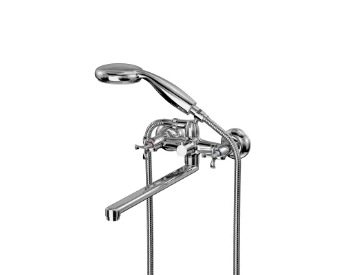 Flora Смеситель для ванны, плоск.пов.излив 300мм, р/ДВ, хром, LM, LM0152C