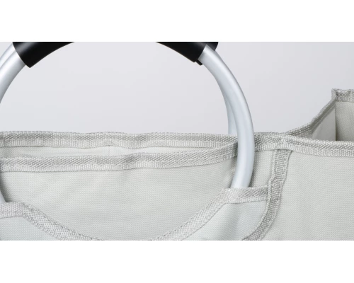 Корзина для белья с алюминиевыми ручками FX-1021, серая, 58 литров