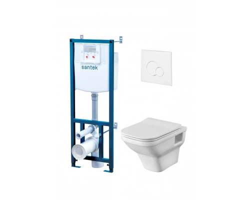 ПЭК ЛАЙН rimless (подв.унитаз+ инсталл.+сид.SC+белая кнопка двойного слива) САНТЕК