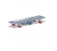 Лоток душевой АНИ Пласт Бриз Дн40 450х62мм с сухим затвором, решетка нержавеющая сталь, глянец