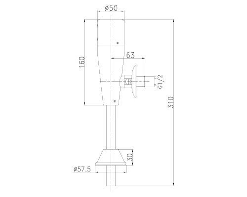 Project Смывное устройство для писсуара, Сенс, хром, LM, LM4654CE