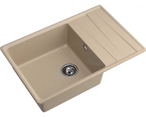 GRANFEST Мойка композит LEVEL, GF-LV-760L, чаш+кр 760*500, песочный