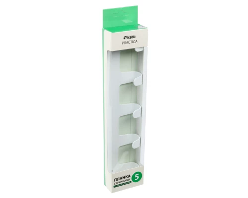 Планка 5 крючков Fixsen, FX-805W-5, белый