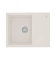 Кухонная мойка Lemark IMANDRA 640 врезная прямоугольная с крылом из кварцгранита, Жасмин 