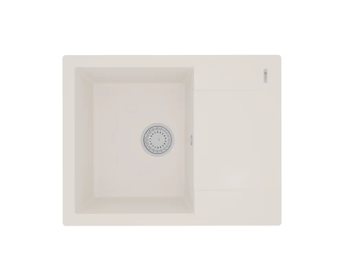 Кухонная мойка Lemark IMANDRA 640 врезная прямоугольная с крылом из кварцгранита, Жасмин 