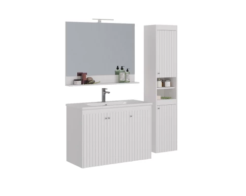 Тумба Lemark ROMANCE 100 см под 1 раковину, подвесная/напольная, 3-х дверная, цвет корпуса, фасада: 