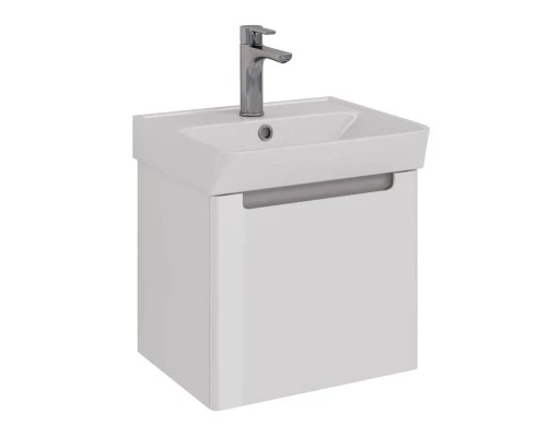 Тумба Lemark BUNO MINI 45 см под 1 раковину, подвесная, 1 ящик, цвет планки: Серый, цвет корпуса, фа