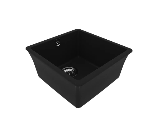 Кухонная мойка Lemark SINARA 400-U подстольного монтажа из кварцгранита, Антрацит 