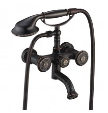 Jasmine Смеситель для ванны, пов.излив 152мм держ.на теле лейка, р/ДВ, черная бронза, LM, LM6614ORB
