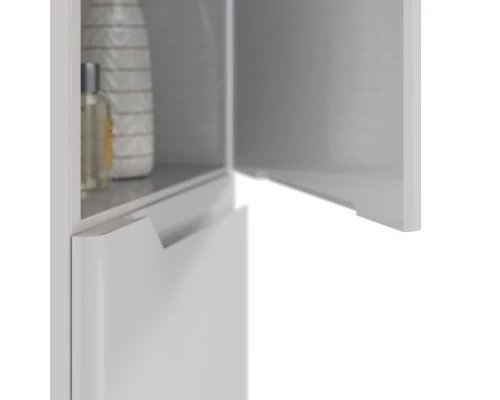 Пенал Lemark MIANO 35 см подвесной/напольный, правый, 2-х дверный, цвет корпуса, фасада: Белый гляне