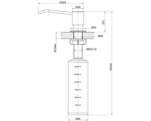 Expert Дозатор для жидких моющих средств, врезной, сталь, LM, LM8201S