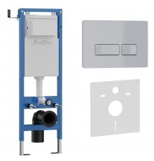 Комплект 2в1 IBERICA BLANCA инсталляция SILENCIO MINI, кнопка смыва ESTI-R хром матовый (IB.001M.214)