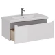 Тумба Lemark BUNO MINI 100 см под 1 раковину, подвесная, 1 ящик, цвет планки: Серый, цвет корпуса, ф