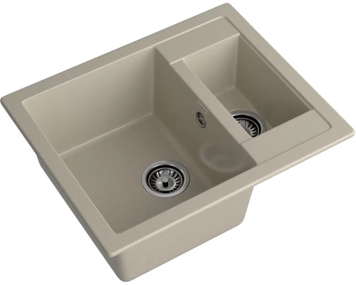 GRANFEST Мойка композит QUADRO GF-Q--610K 1.5-чаши. 610*500мм  топаз арт.GF-