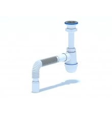 ANI Сифон для раковины 1 1/2"*40 c гибкой трубой 40*40. (длина винта 70мм.), ANI PLAST