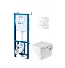 ПЭК НЕО (подвесной унитаз,инсталляция, сид.дюр.Soft-close,Clip up,панель смыва хром глянец),САНТЕК