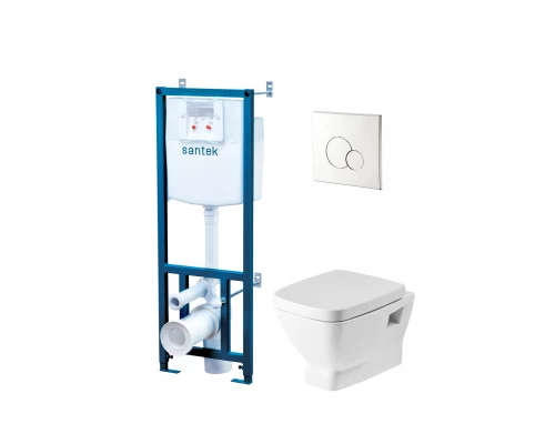 ПЭК НЕО (подвесной унитаз,инсталляция, сид.дюр.Soft-close,Clip up,панель смыва хром глянец),САНТЕК