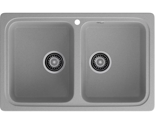 GRANFEST Мойка композит STANDART GF-S--780K  2 чаши 780*510 мм  серый арт.GF-