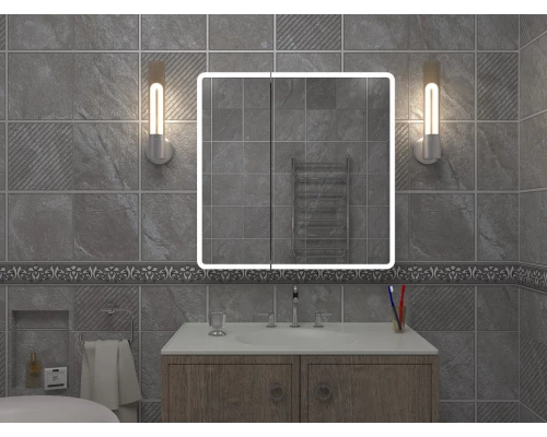 Зеркало-шкаф Emotion LED 800х800 с датчиком движения