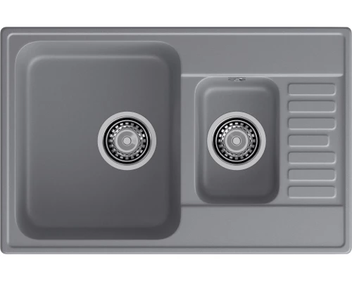 GranFest QUARZ (ECO-21К) Мойка 1,5-чаш+кр 740*480 (темно-серый)