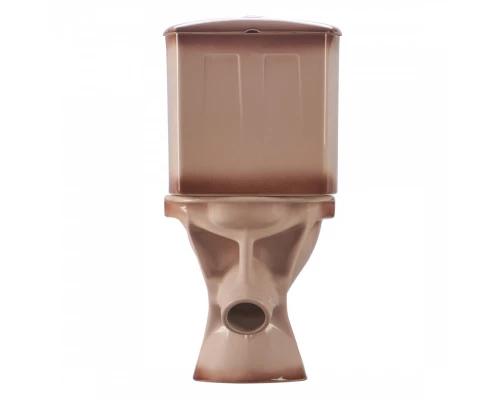 Унитаз-компакт "Вест" наклонный выпуск, с кнопочной арматурой и сиденьем, бежевый. SANTERI