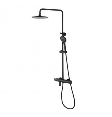 Bronx Смеситель для душа, пов.аэратор69мм 'Троп. дождь' лейка,Терм, черный, LM, LM3772BL